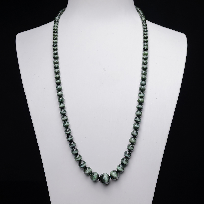 巴西天然蓝绿猫眼碧玺塔链-红掌柜