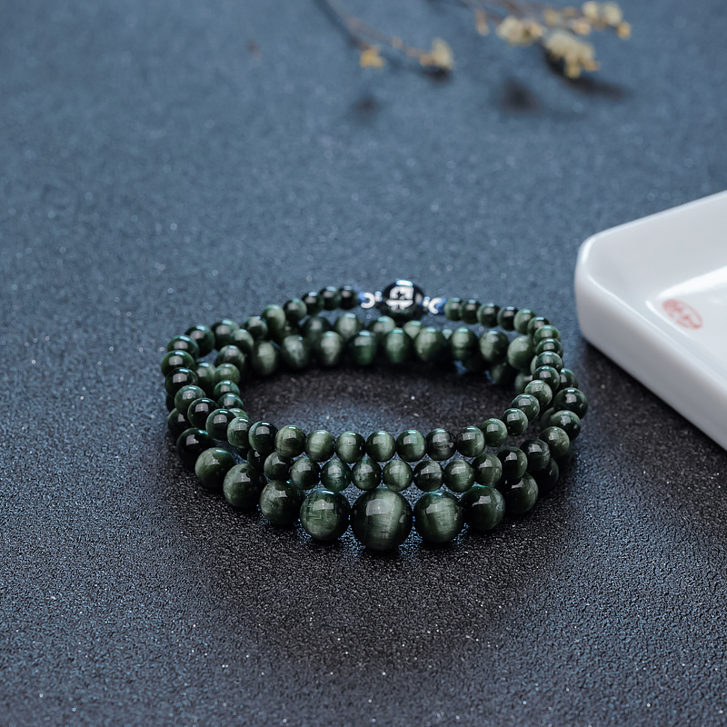 巴西天然猫眼碧玺塔链-红掌柜