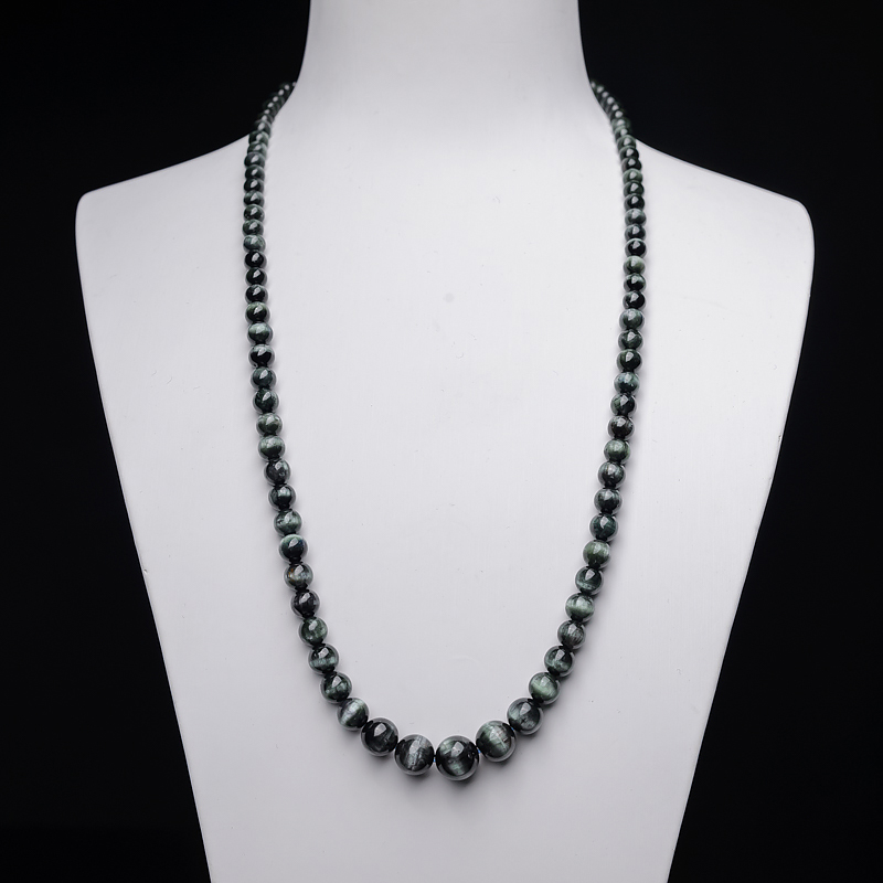 巴西天然蓝绿猫眼碧玺塔链-红掌柜