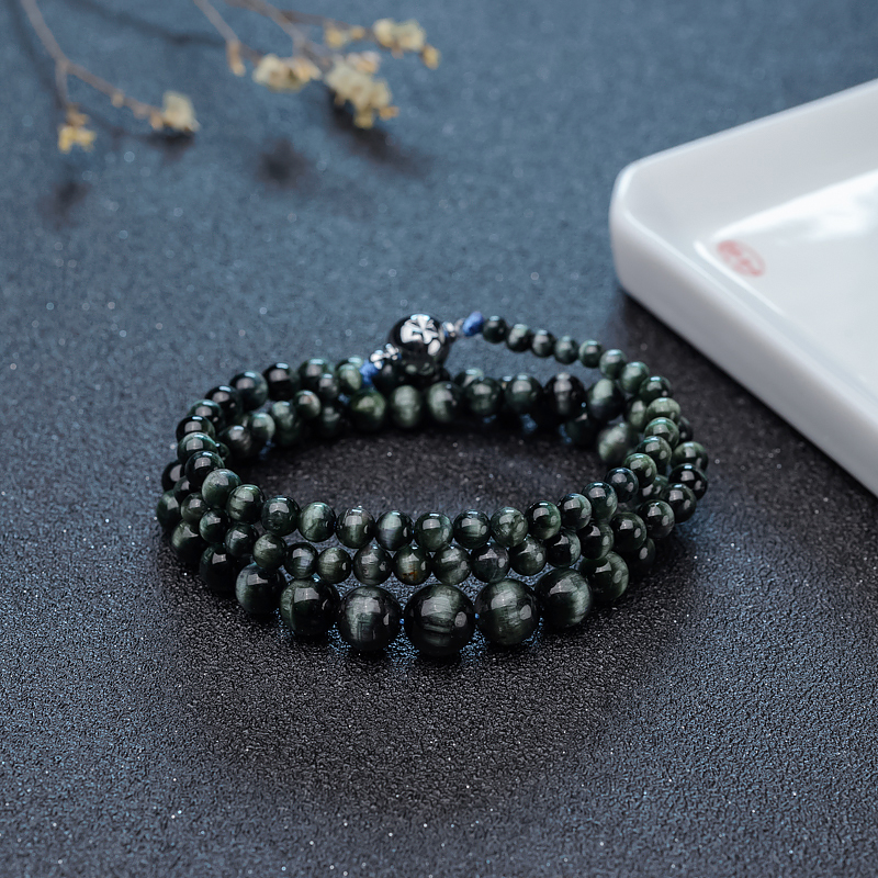 巴西天然猫眼碧玺塔链-红掌柜