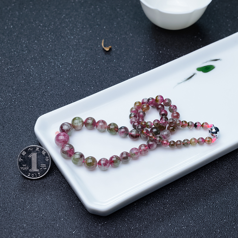 巴西西瓜碧玺塔链-红掌柜