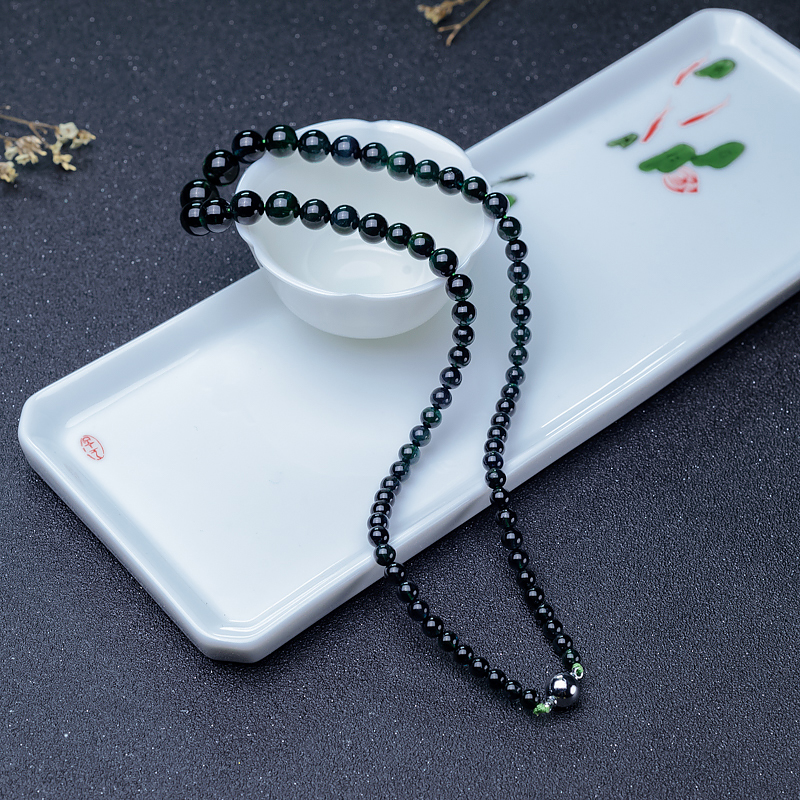 巴西深蓝色碧玺塔链-红掌柜