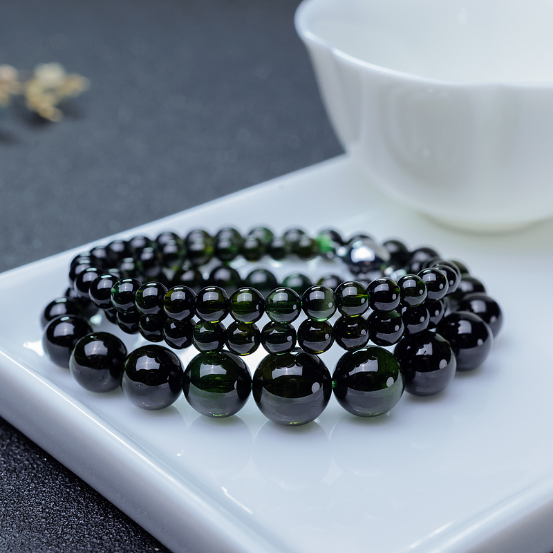 巴西深绿色碧玺塔链-红掌柜