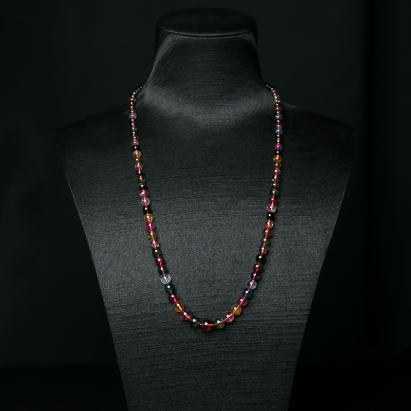 彩虹碧玺塔链-红掌柜