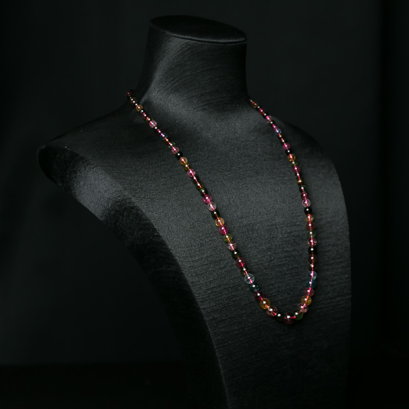 天然彩虹碧玺塔链-红掌柜