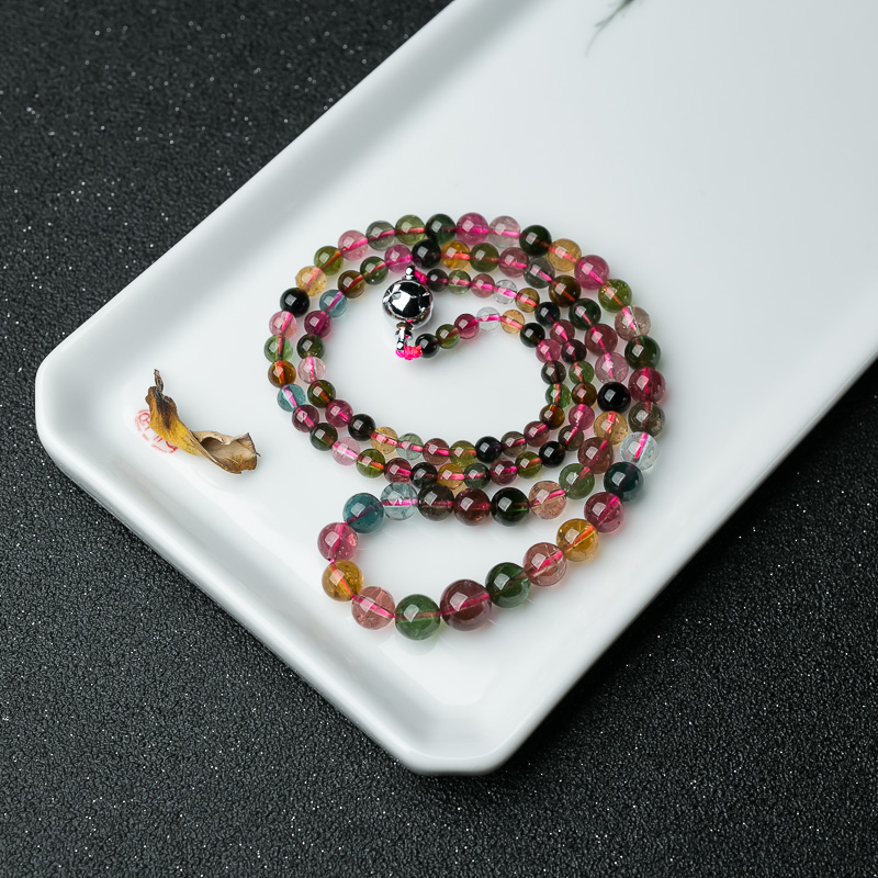 巴西彩虹碧玺塔链-红掌柜