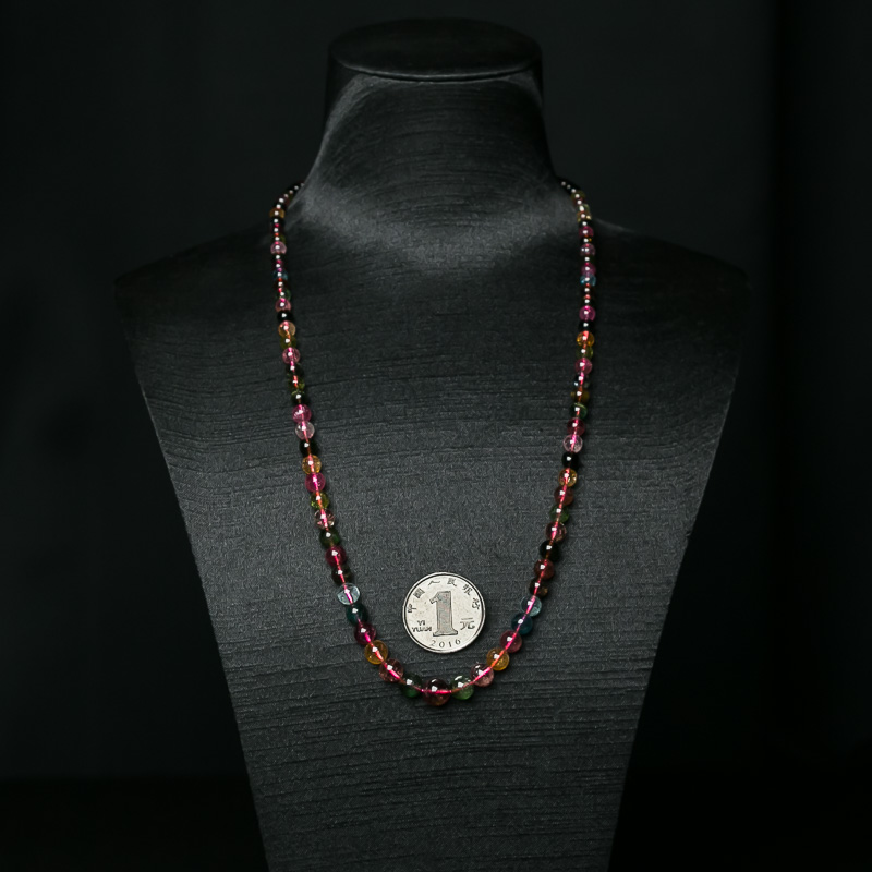 彩虹碧玺塔链-红掌柜