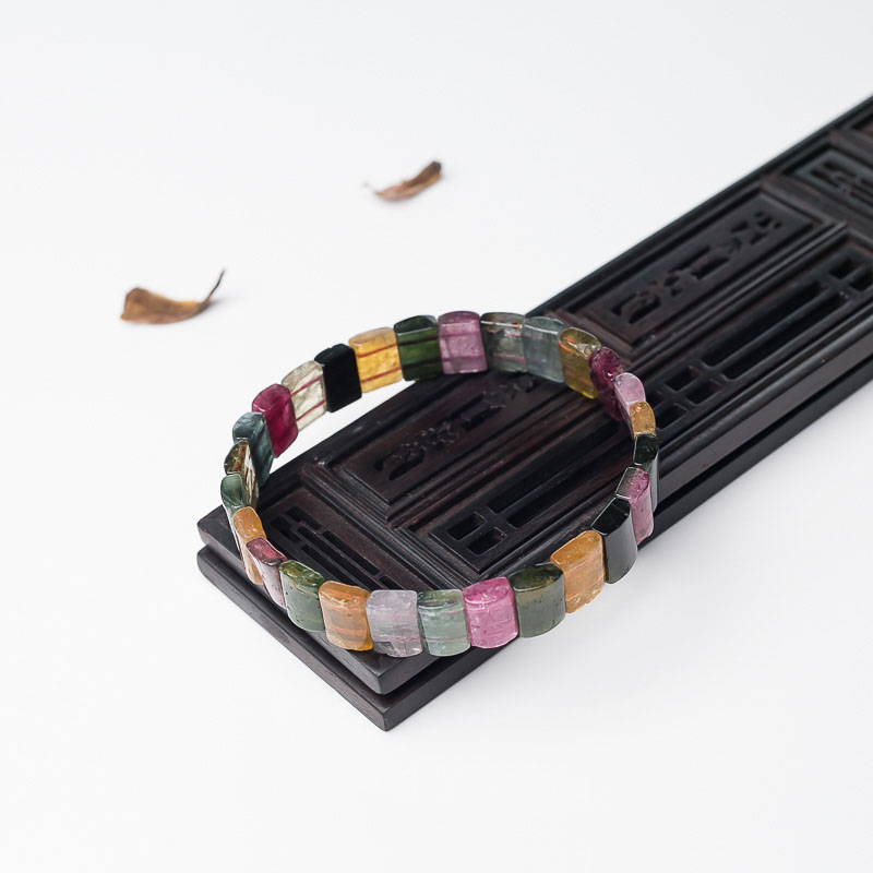 彩虹碧玺手串-红掌柜