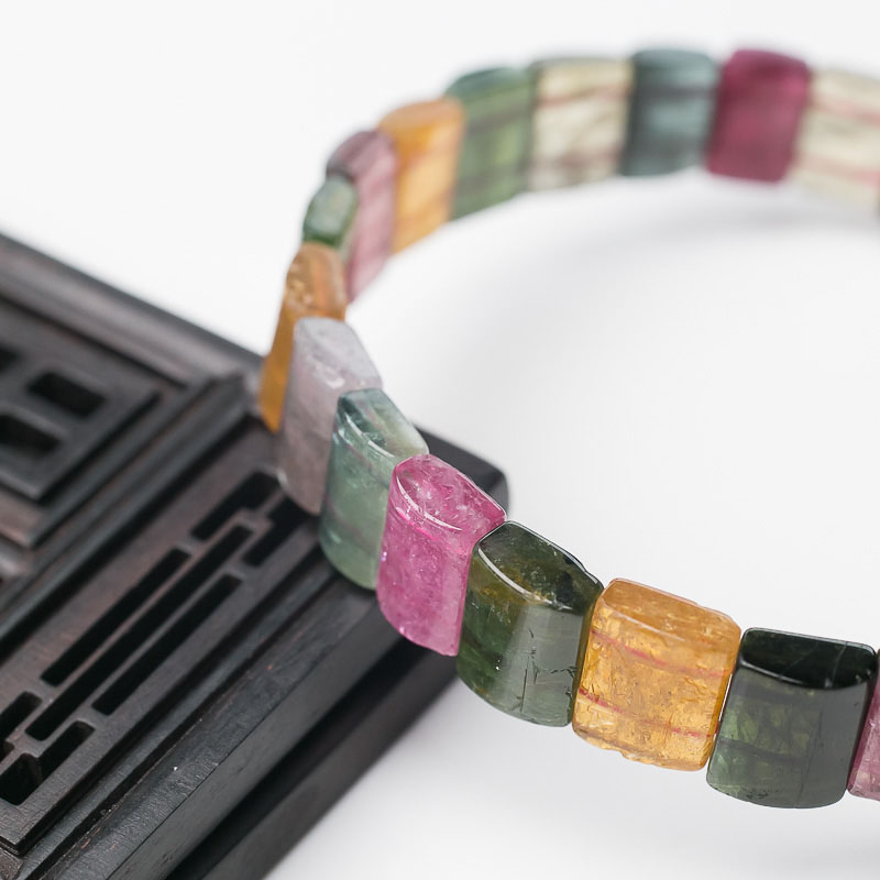 彩虹碧玺手串-红掌柜