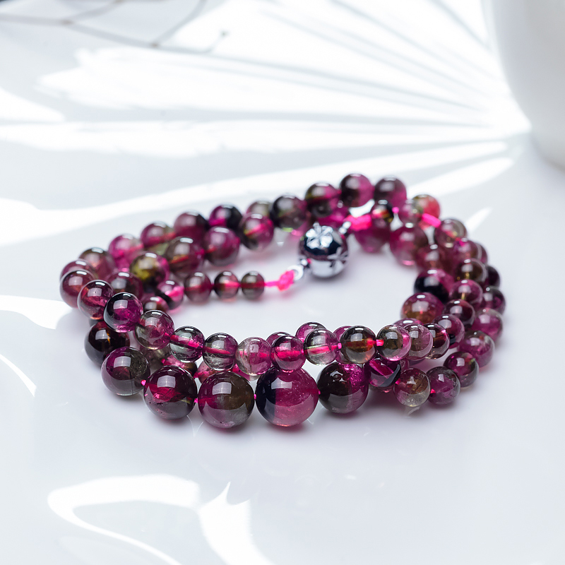 天然西瓜碧玺塔链-红掌柜