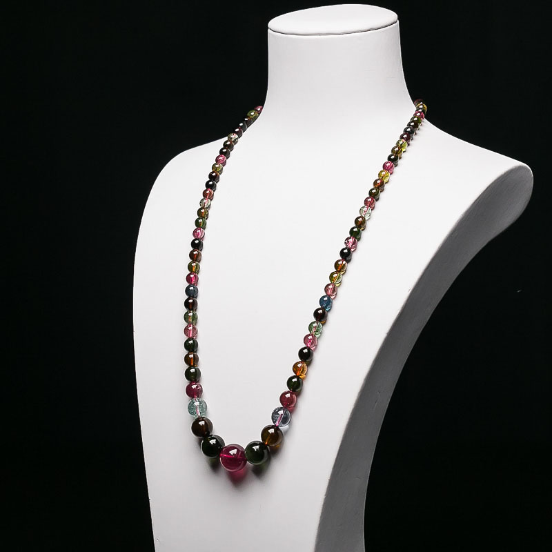 天然彩虹碧玺塔链-红掌柜