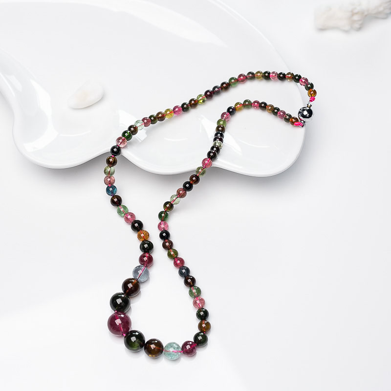 巴西彩虹碧玺塔链-红掌柜