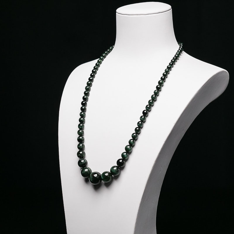 天然蓝绿猫眼碧玺塔链-红掌柜