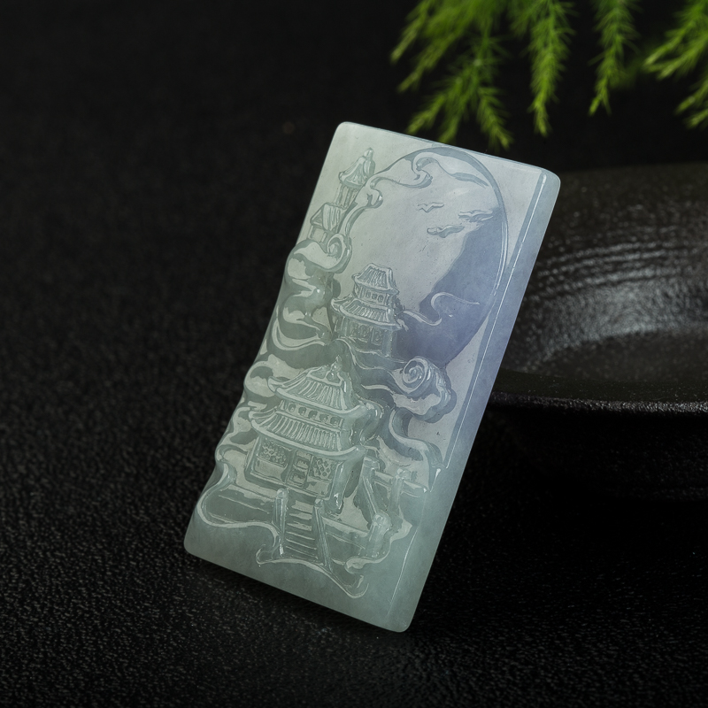 天然缅甸糯种翡翠指日高升吊坠-红掌柜