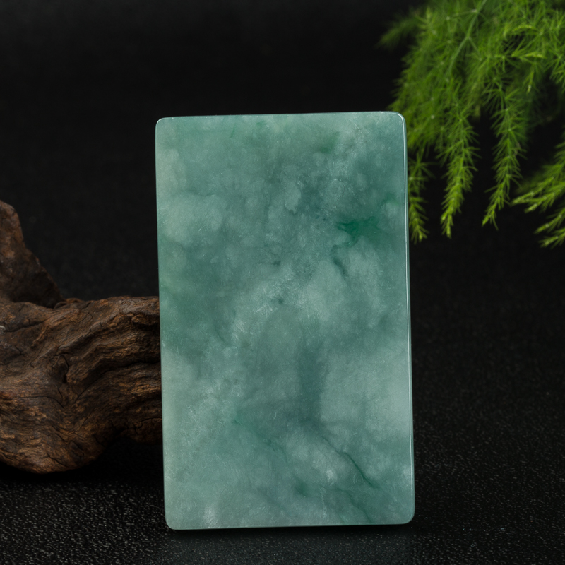 天然缅甸豆种翡翠一帆风顺吊坠-红掌柜