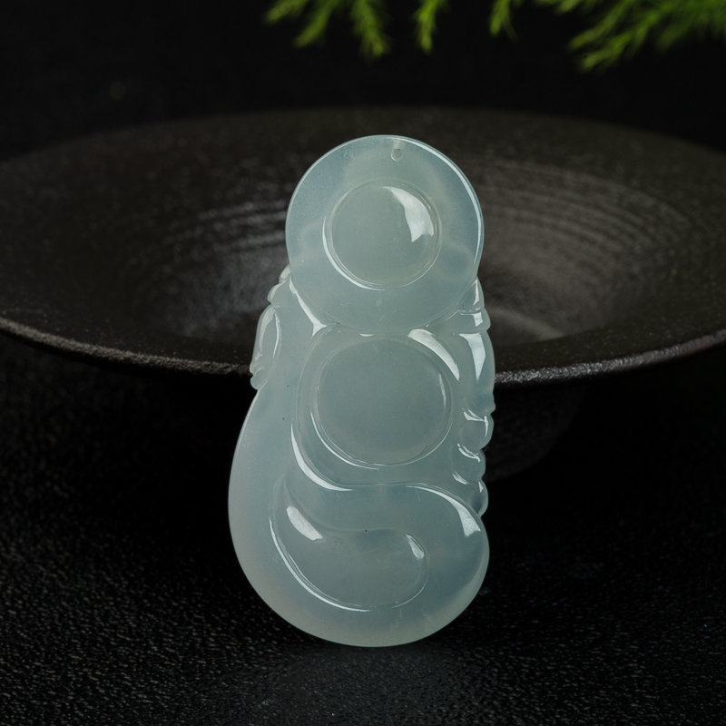 翡翠弥勒佛吊坠-红掌柜