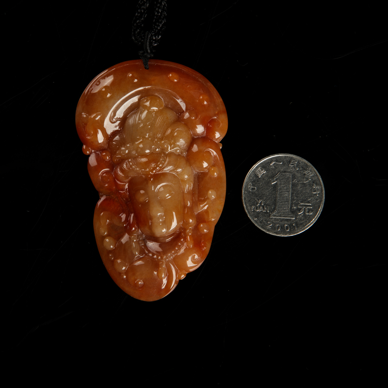 天然糯种黄翡吊坠-红掌柜