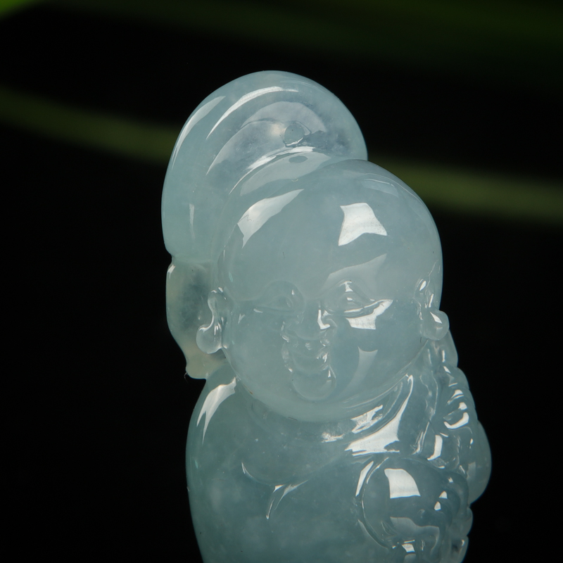 缅甸翡翠佛心初开吊坠-红掌柜