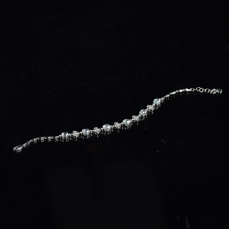 18k冰种无色翡翠手链-红掌柜