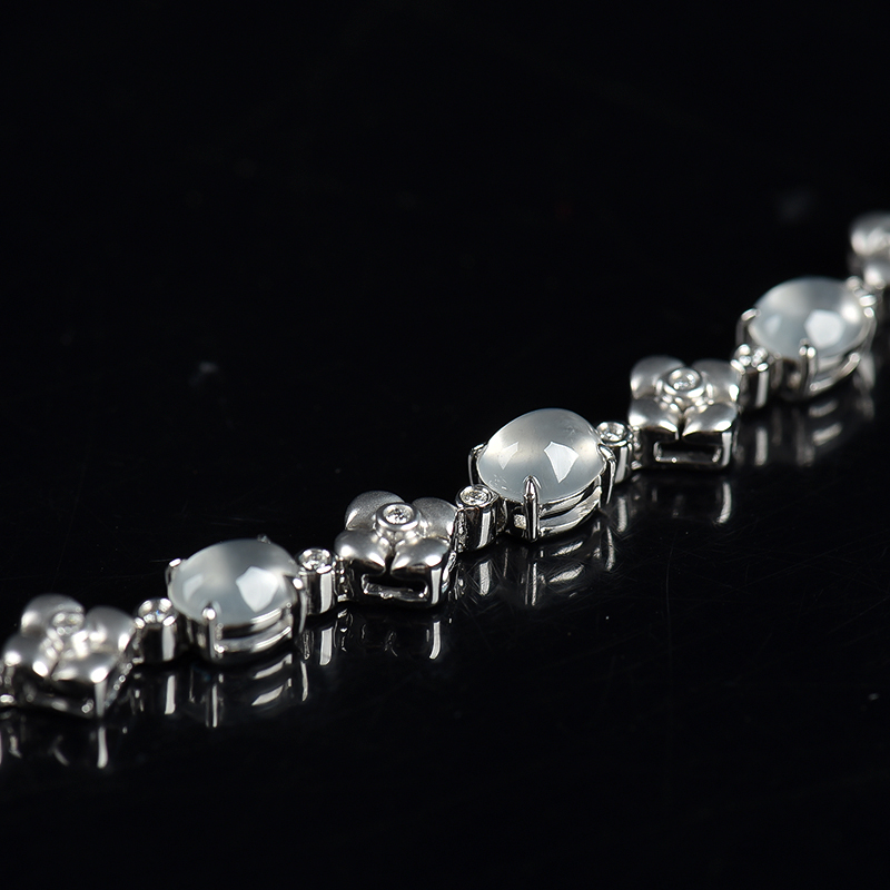 冰种无色翡翠手链-红