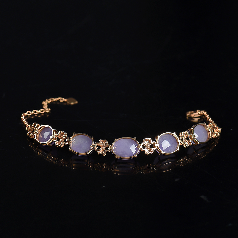 18k糯种翡翠手链-红掌柜