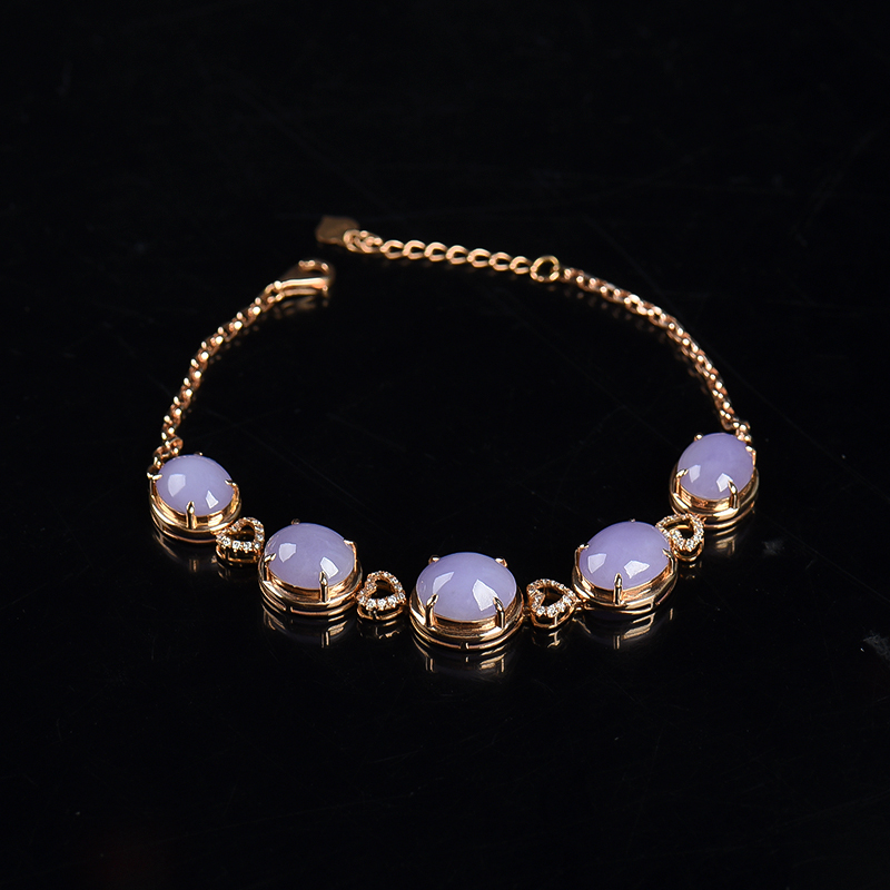 糯种紫罗兰翡翠手链-红掌柜