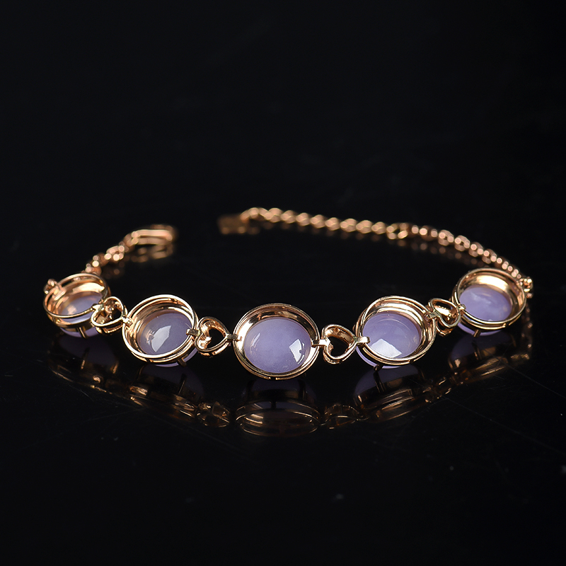 糯种翡翠手链-红掌柜