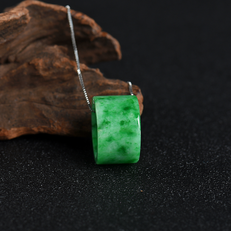 豆种飘翠翡翠路路通项链-红掌柜