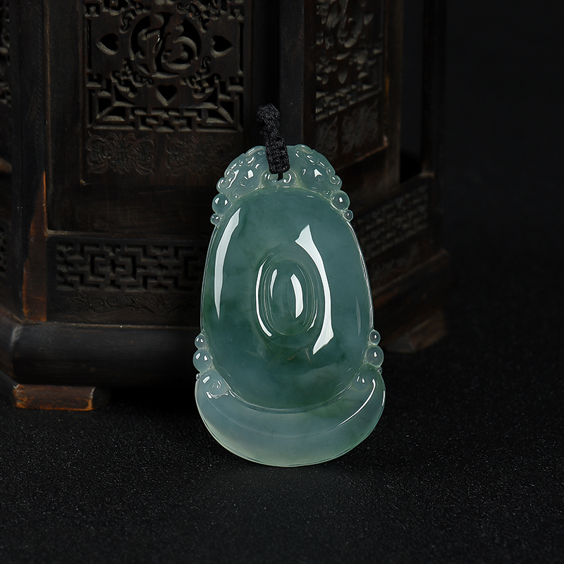 缅甸天然糯冰种飘花翡翠福贝吊坠-红掌柜