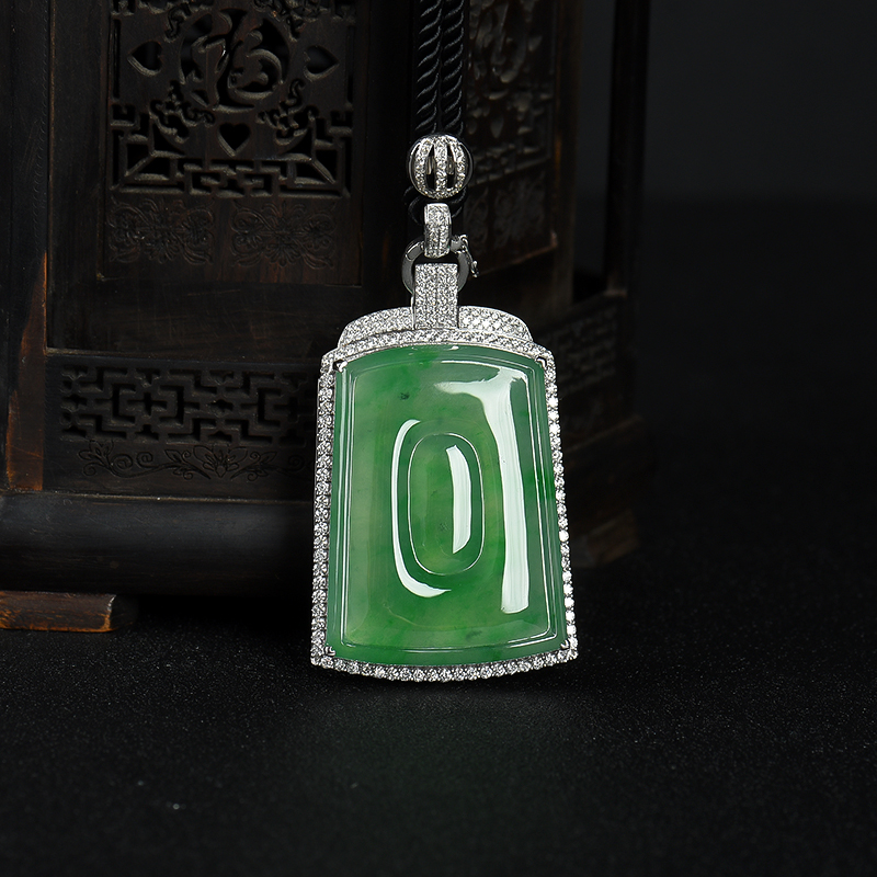 缅甸天然糯冰种飘翠翡翠福贝吊坠-红掌柜