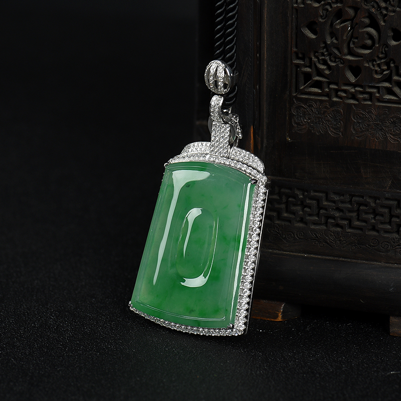 缅甸糯冰种飘翠翡翠福贝吊坠-红掌柜