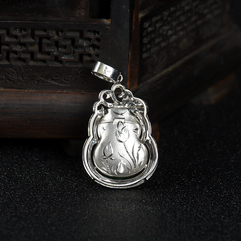 缅甸天然翠绿翡翠福禄吊坠-红掌柜