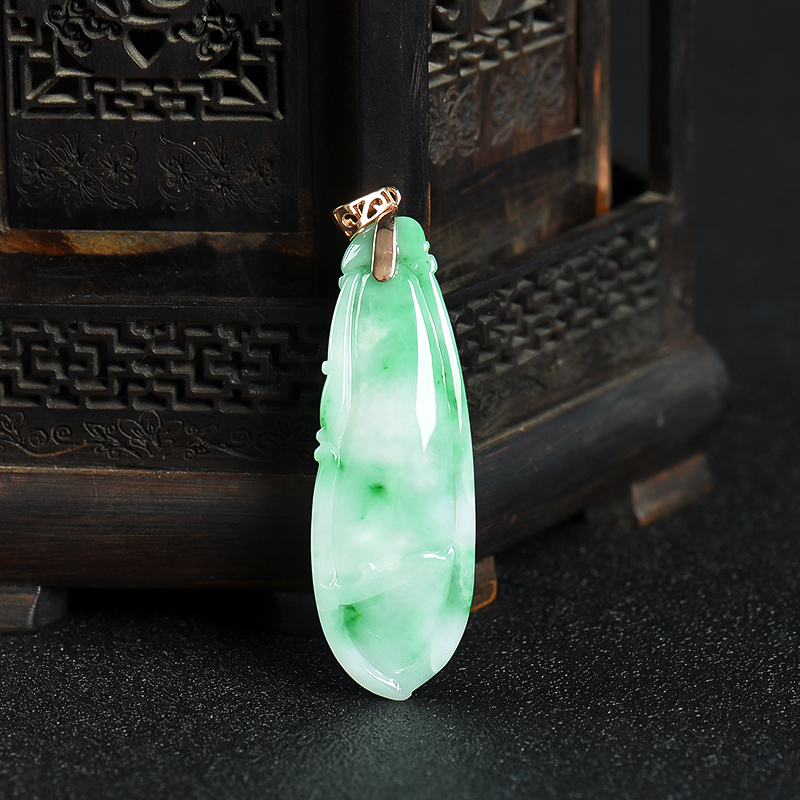 糯种翡翠福瓜吊坠-红掌柜