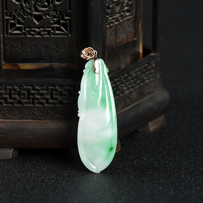 糯种翡翠福瓜吊坠-红掌柜