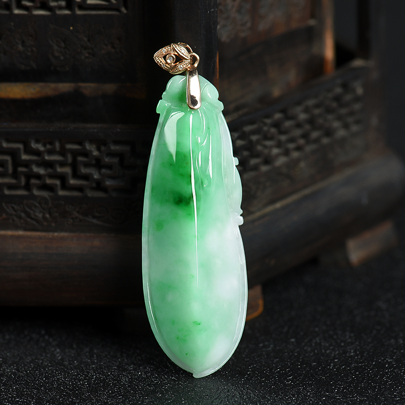 天然翡翠福瓜吊坠-红掌柜