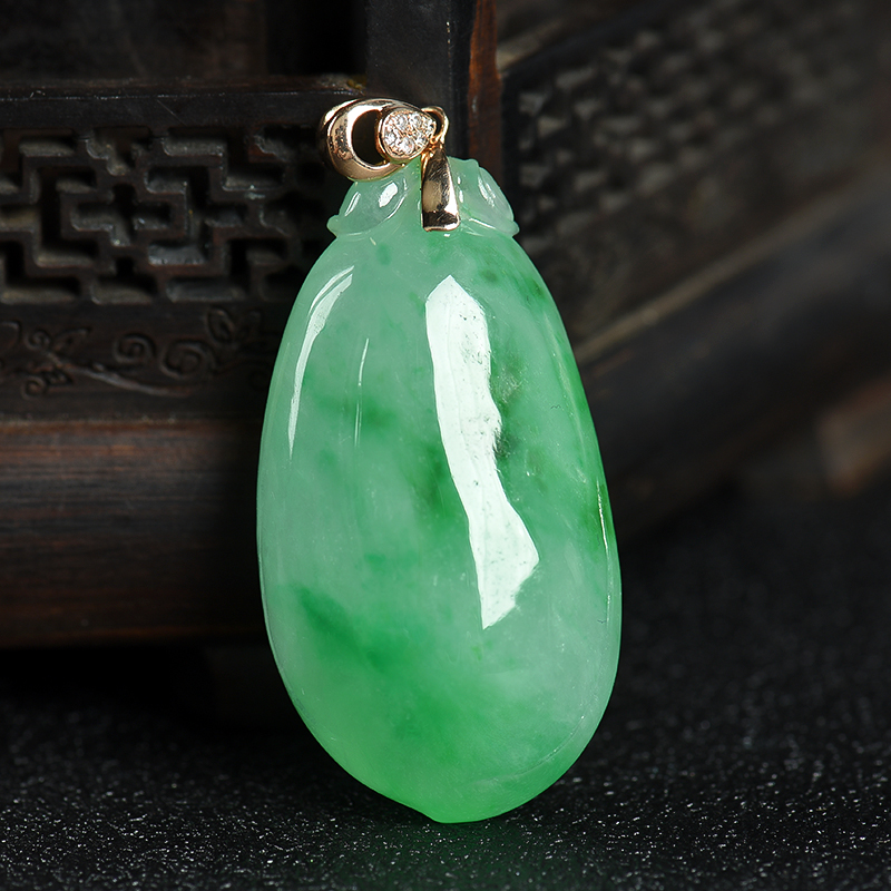 天然翡翠福瓜吊坠-红掌柜