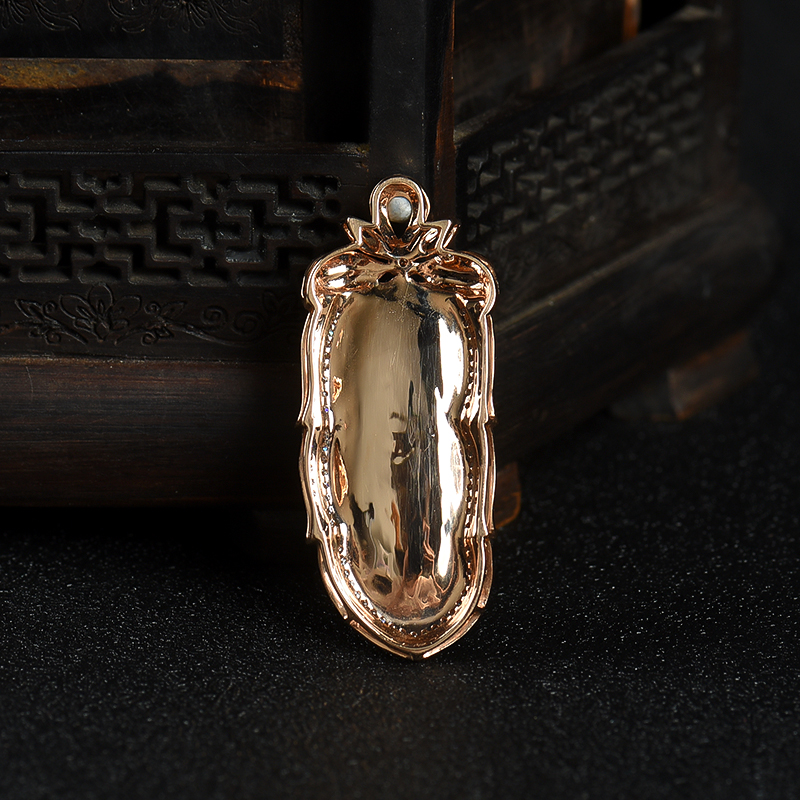 糯冰种翡翠金枝玉叶吊坠-红掌柜