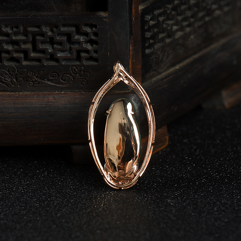 糯种翡翠福豆吊坠-红掌柜