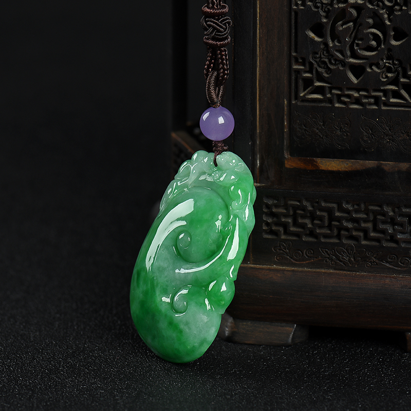 糯种翡翠如意吊坠-红掌柜
