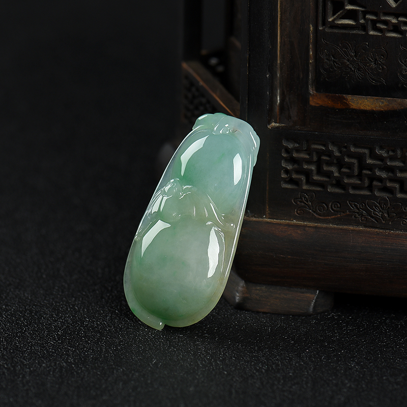 糯种翡翠葫芦吊坠-红掌柜