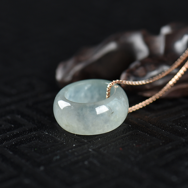 缅甸天然糯冰种翡翠路路通项链-红掌柜