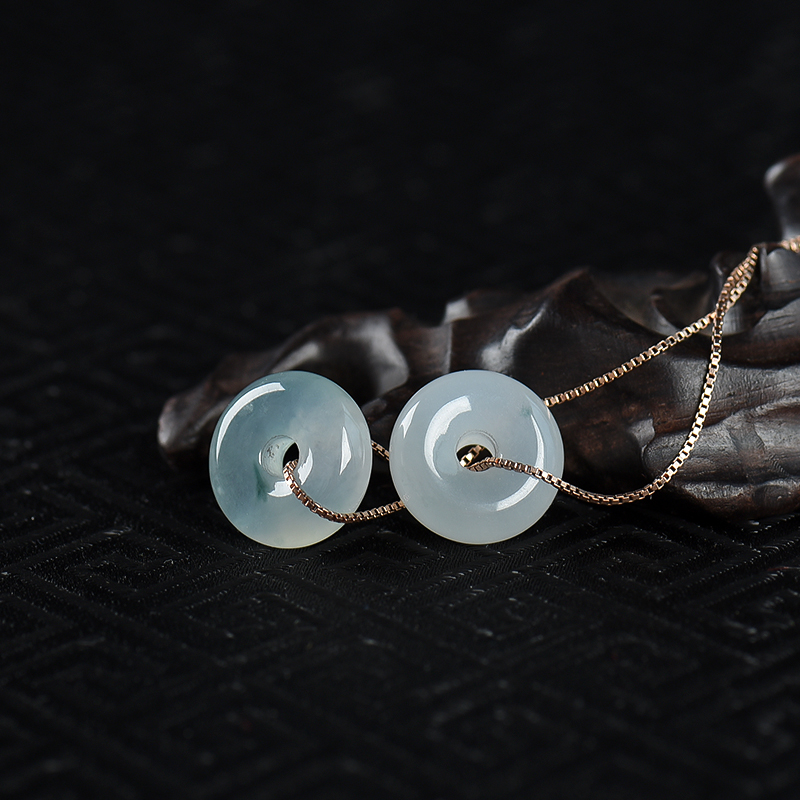 缅甸天然飘花翡翠路路通项链-红掌柜