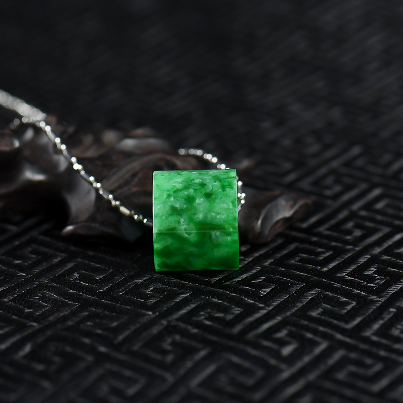 缅甸天然花青种翡翠路路通吊坠-红掌柜