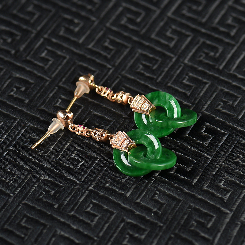 翡翠耳坠-红掌柜