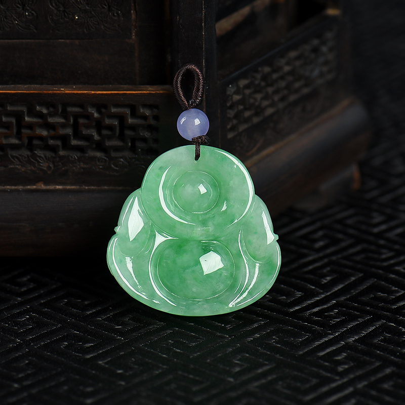 翡翠弥勒佛吊坠-红掌柜