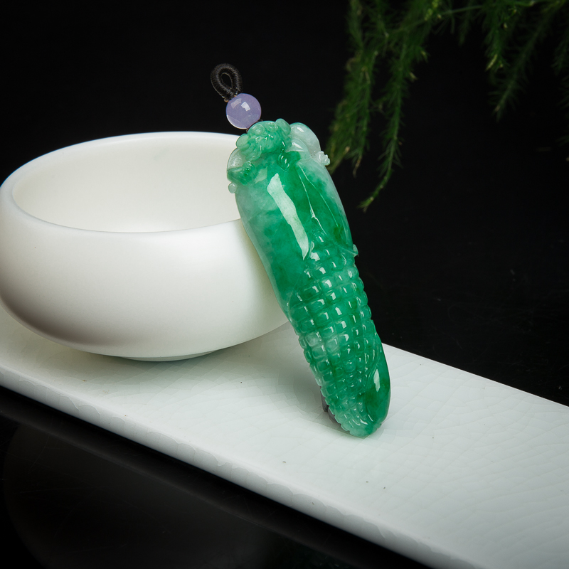 天然翡翠多子多福吊坠-红掌柜