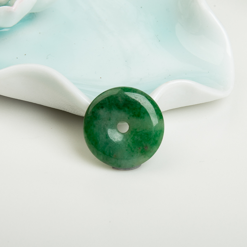 天然豆种深绿翡翠吊坠-红掌柜