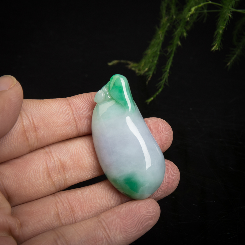 缅甸翡翠福瓜吊坠-红掌柜