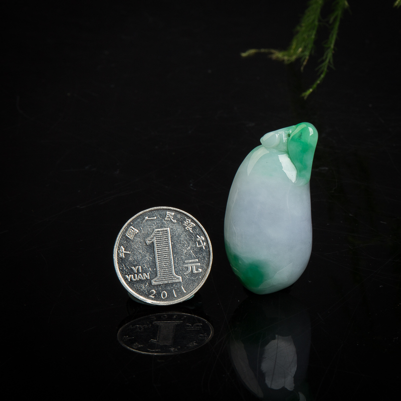 缅甸天然翡翠福瓜吊坠-红掌柜