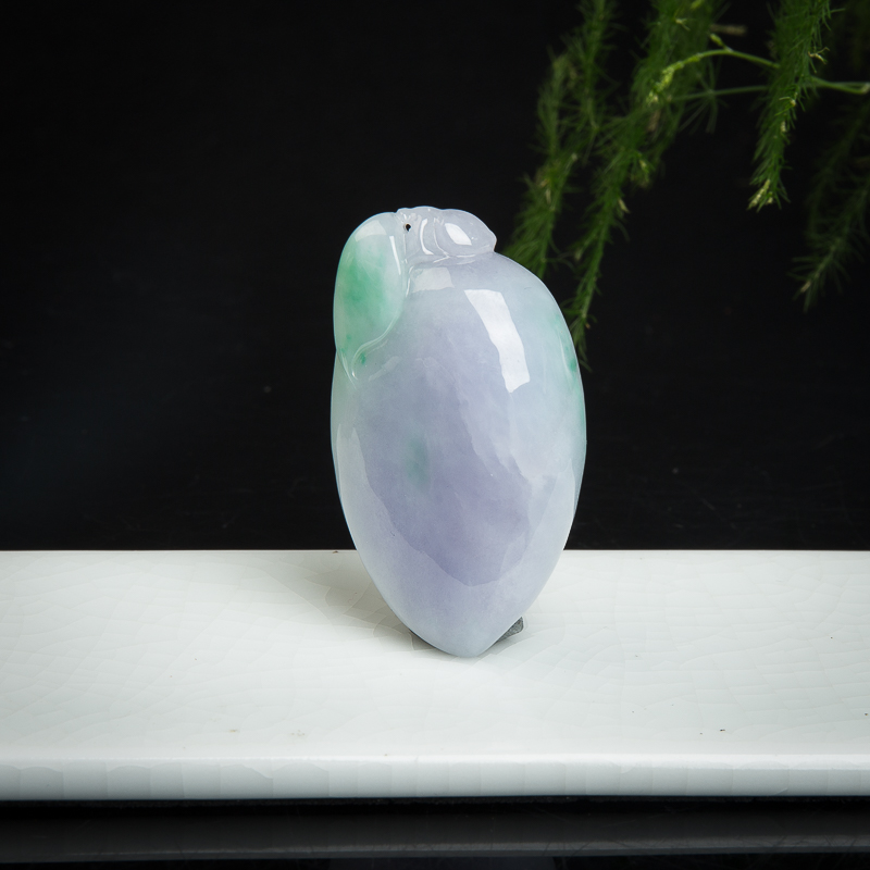 豆种春带彩翡翠福瓜吊坠-红掌柜